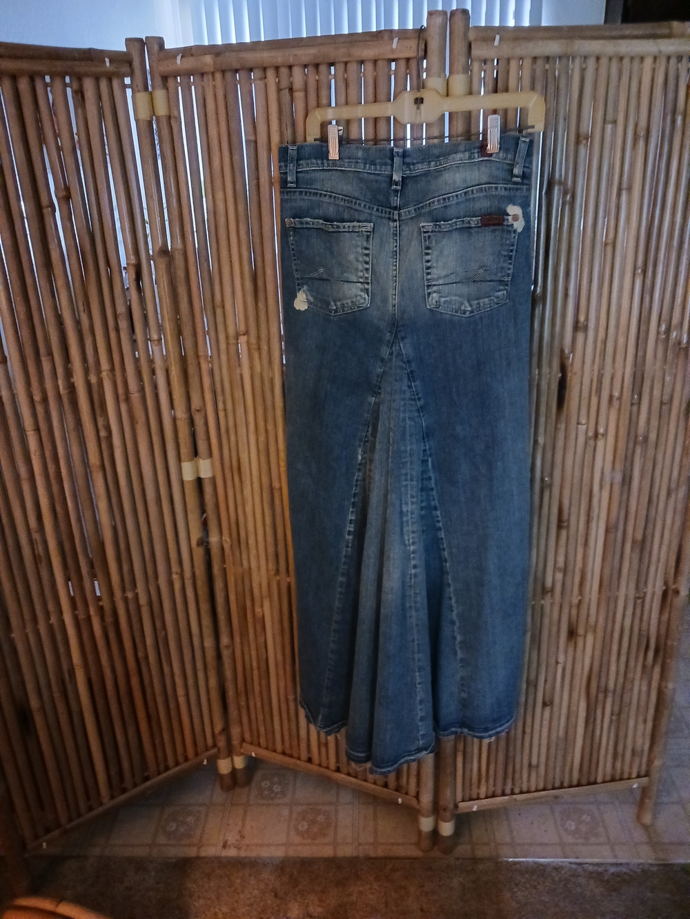 7 For All Mankind Vintage Denim Mermaid Maxi Skirt - Picture 6 of 6